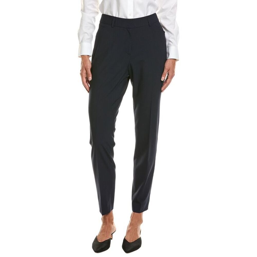 Brooks Brothers Womens  Explorer Wool-Blend Crop Straight Pant, Navy